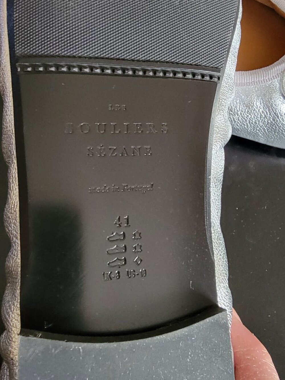 Sezane Agathe Low Ballerinas - Silver, Size US10 / EU41 - Picture 7 of 7